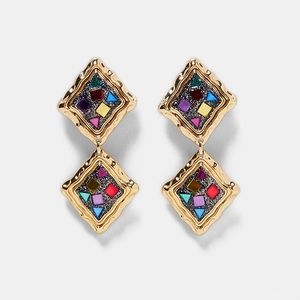 Zara Jewelry - Zara Colorful Mirror Pendant Clip-On Earrings Zara Jewelry - Zara Colorful Mirror Pendant Clip-On Earrings